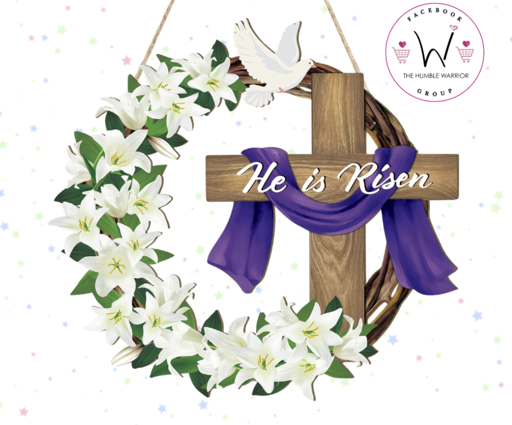 He is Risen Easter Decoration Wooden Wreath!